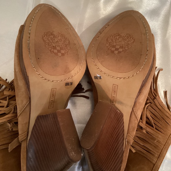 Vince Camuto Jadon Fringe Peep Toe Ankle Booties - Picture 10 of 10